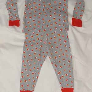 Kids Candy Corn Pajama Set - Gray and Red